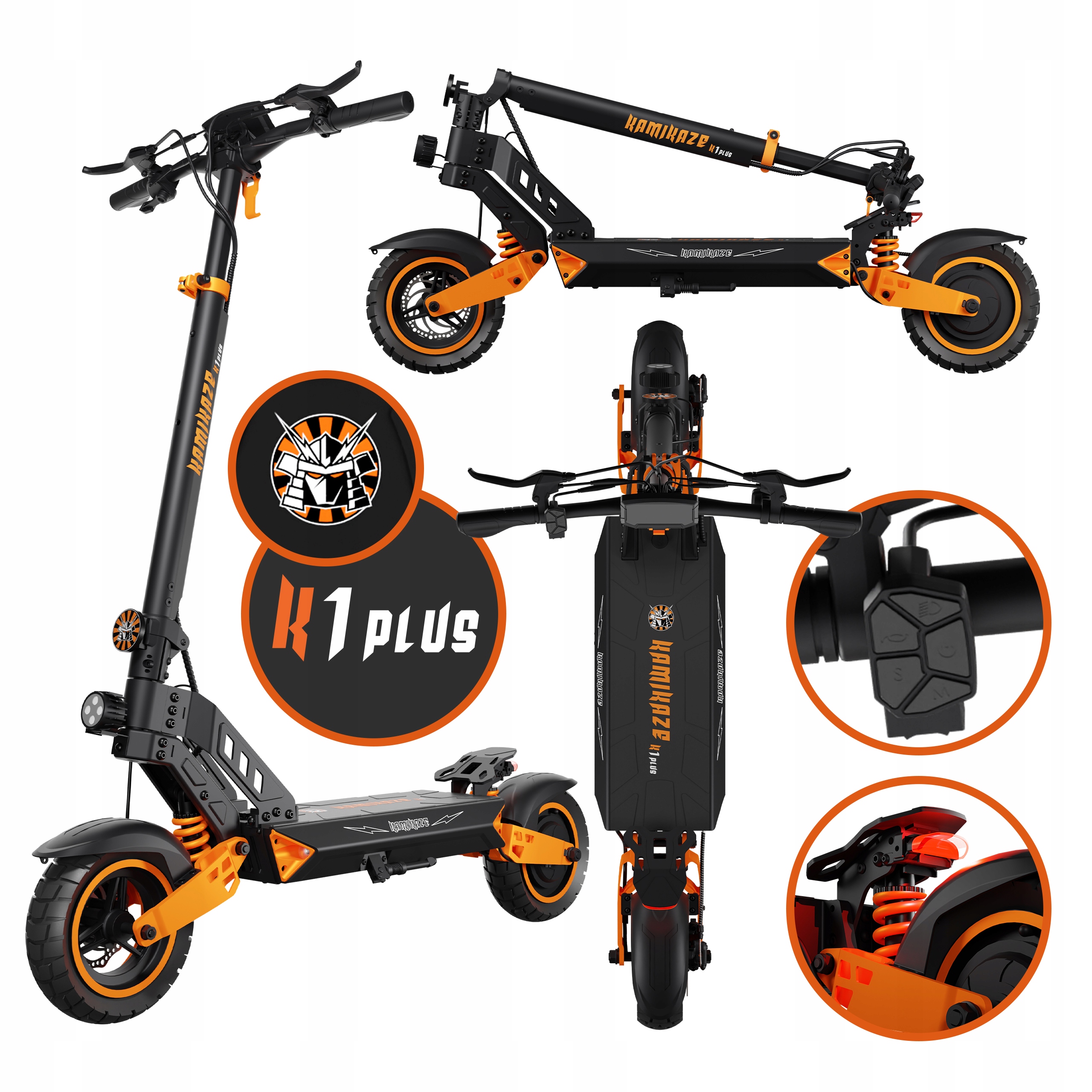 Kamikaze K1 Plus Elektrokoloběžka 1000W, Baterie s velkou kapacitou 20Ah, 20 km/h