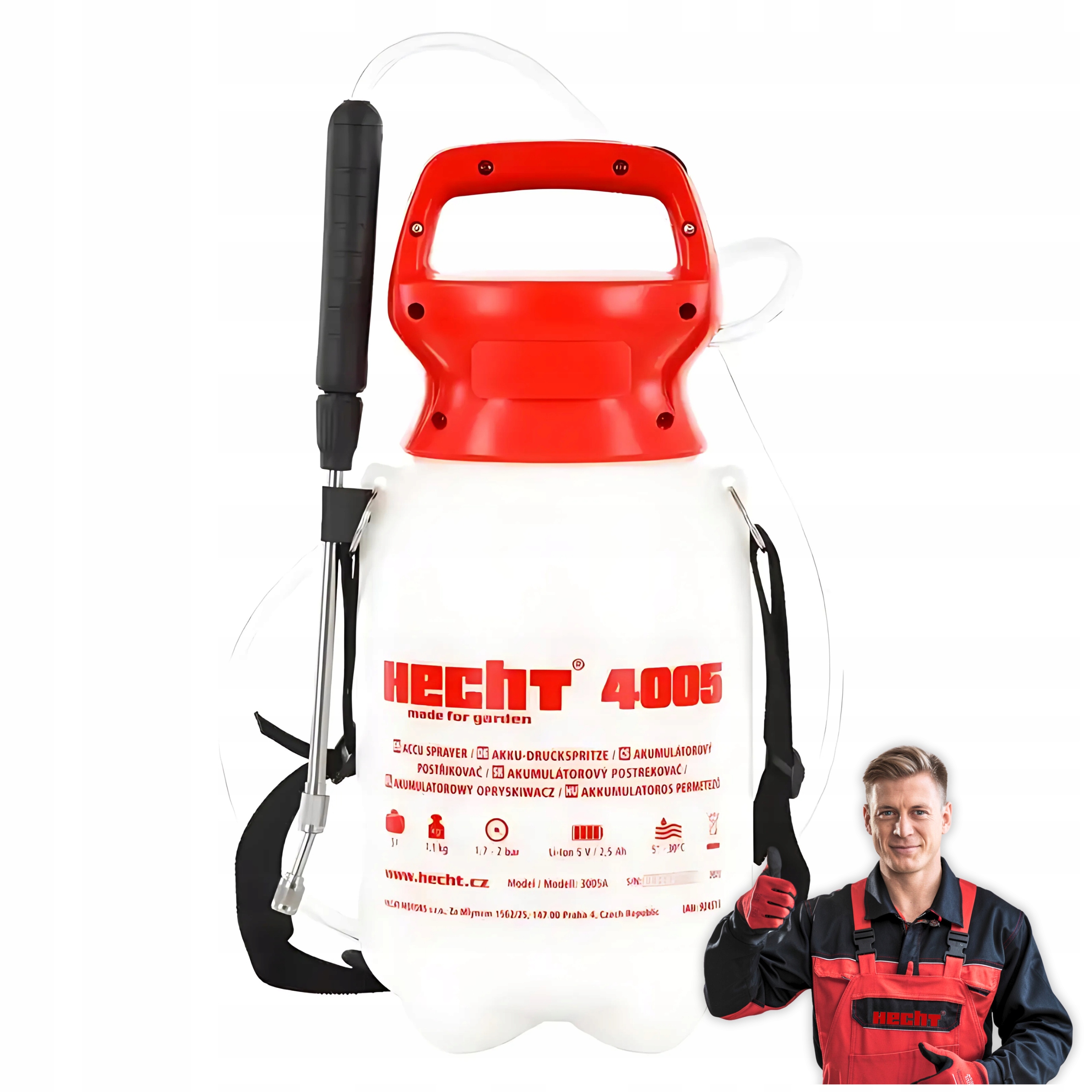 Opryskiwacz Spryskiwacz Ręczny Akumulatorowy Hecht 4005 2 Bary Zbiornik 5L