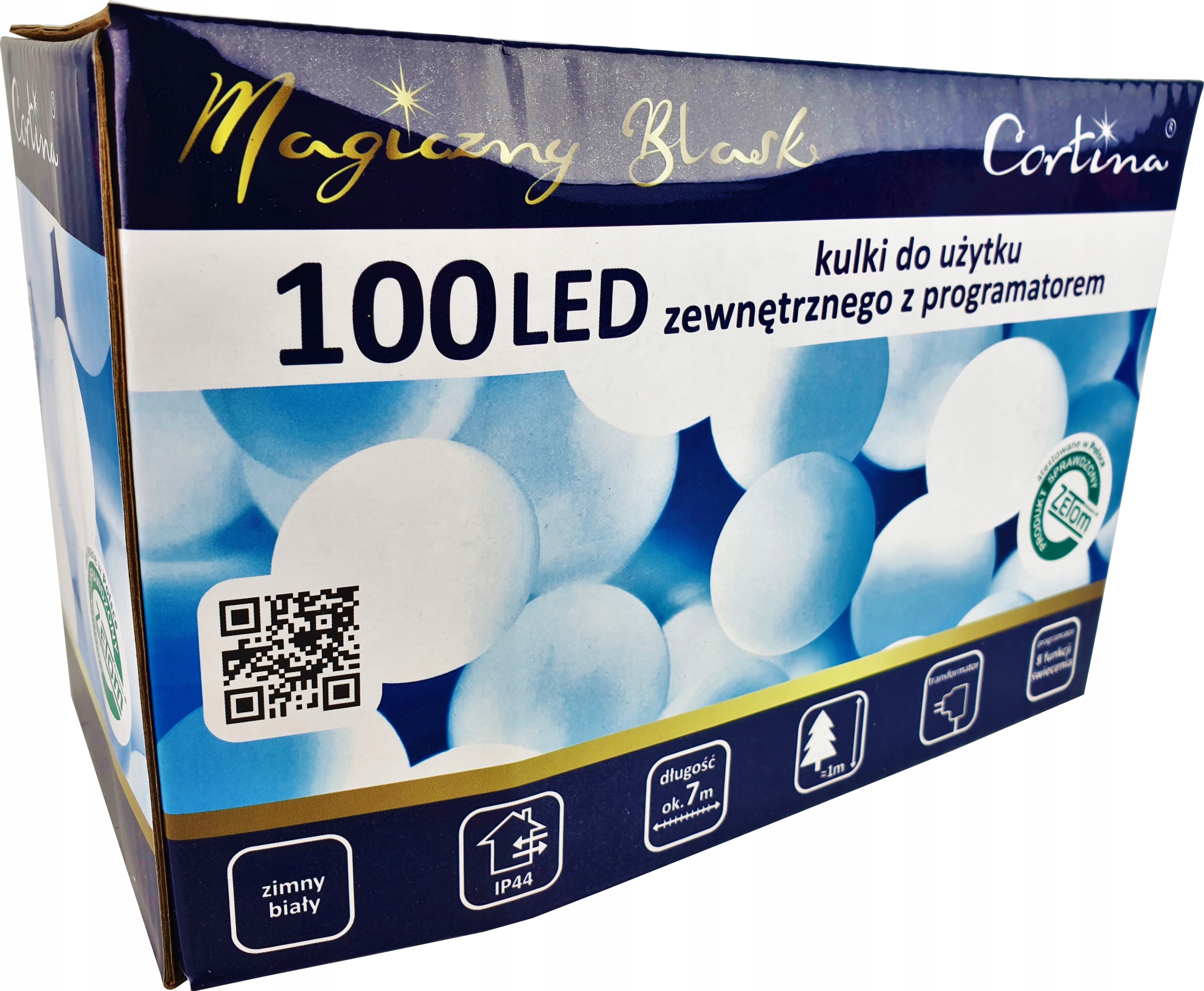 LAMPKI OGRODOWE KULKI GIRLANDA 100 LED 8,5 METRA