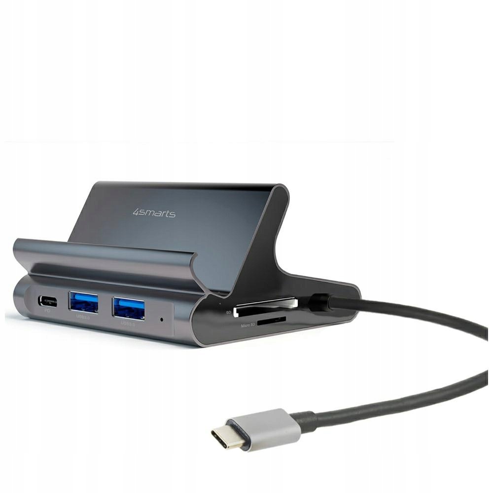 Podstawka pod Tablet/Telefon Hub 4smarts 7w1 2xUSB-C2xUSB-A/HDMI Sd MicroSD