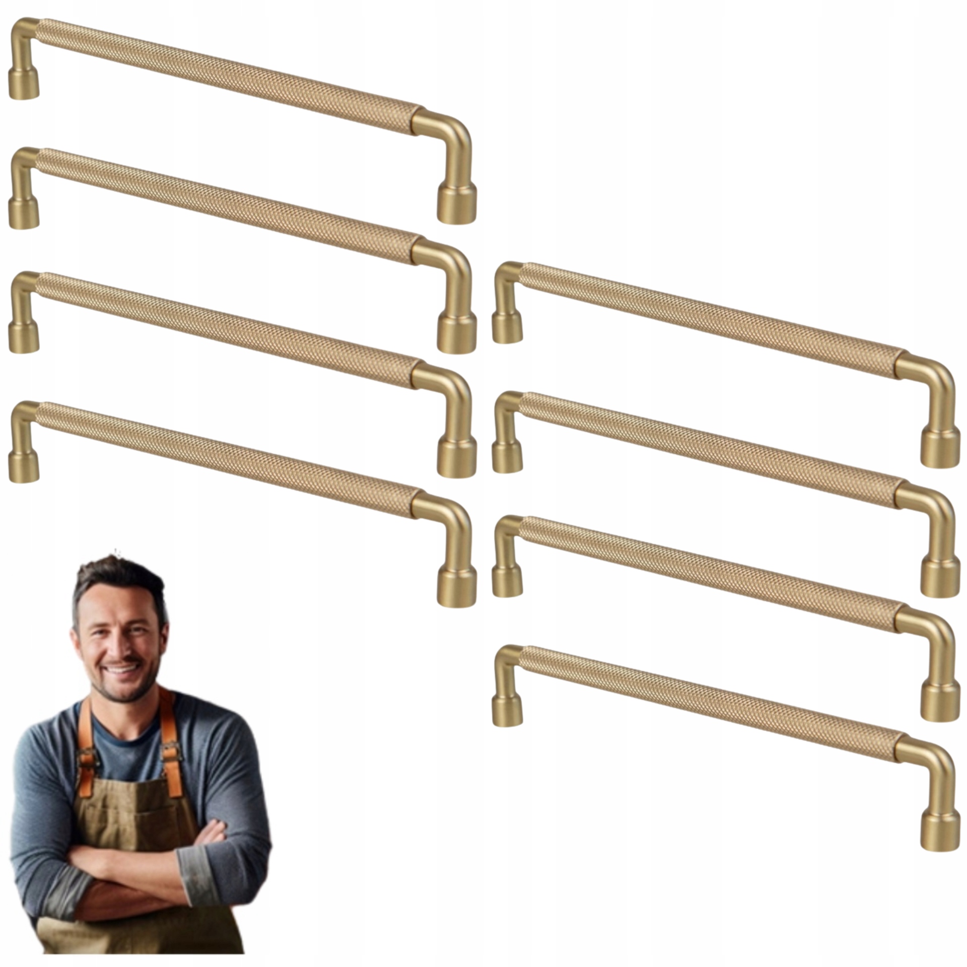 Nábytkový držiak na zásuvku Tertius 128 mm Zlaté brúsené radlo 8ks