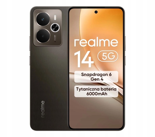Smartfon realme 14 5G 12/256GB 6,67'' 120Hz 50Mpix Storm Titanium Brązowy