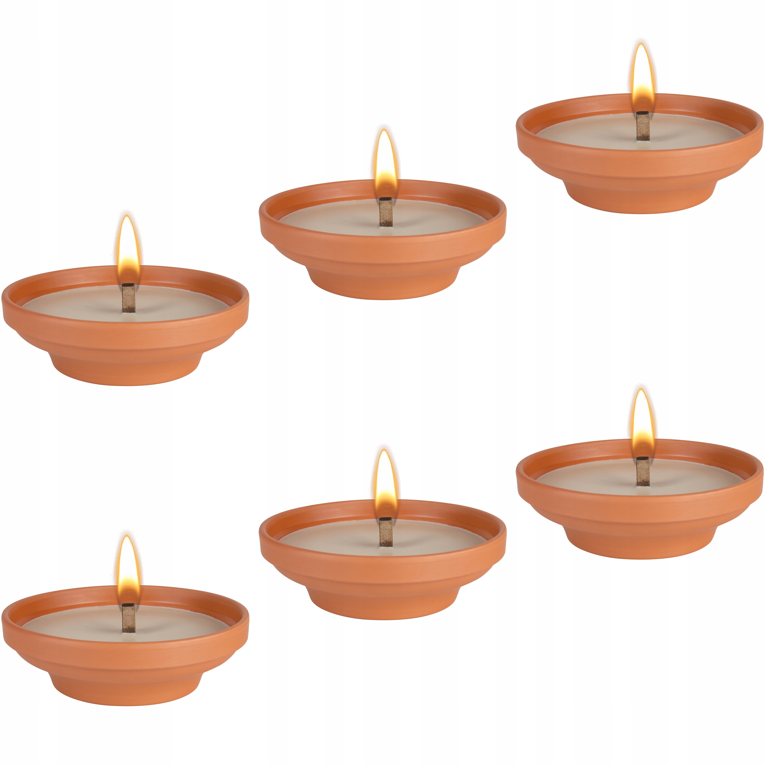 Bispol Clay C004 Hřbitovní Svíčka keramická hrobová svíčka, otevřená, hořící 8 hodin 6 Ks