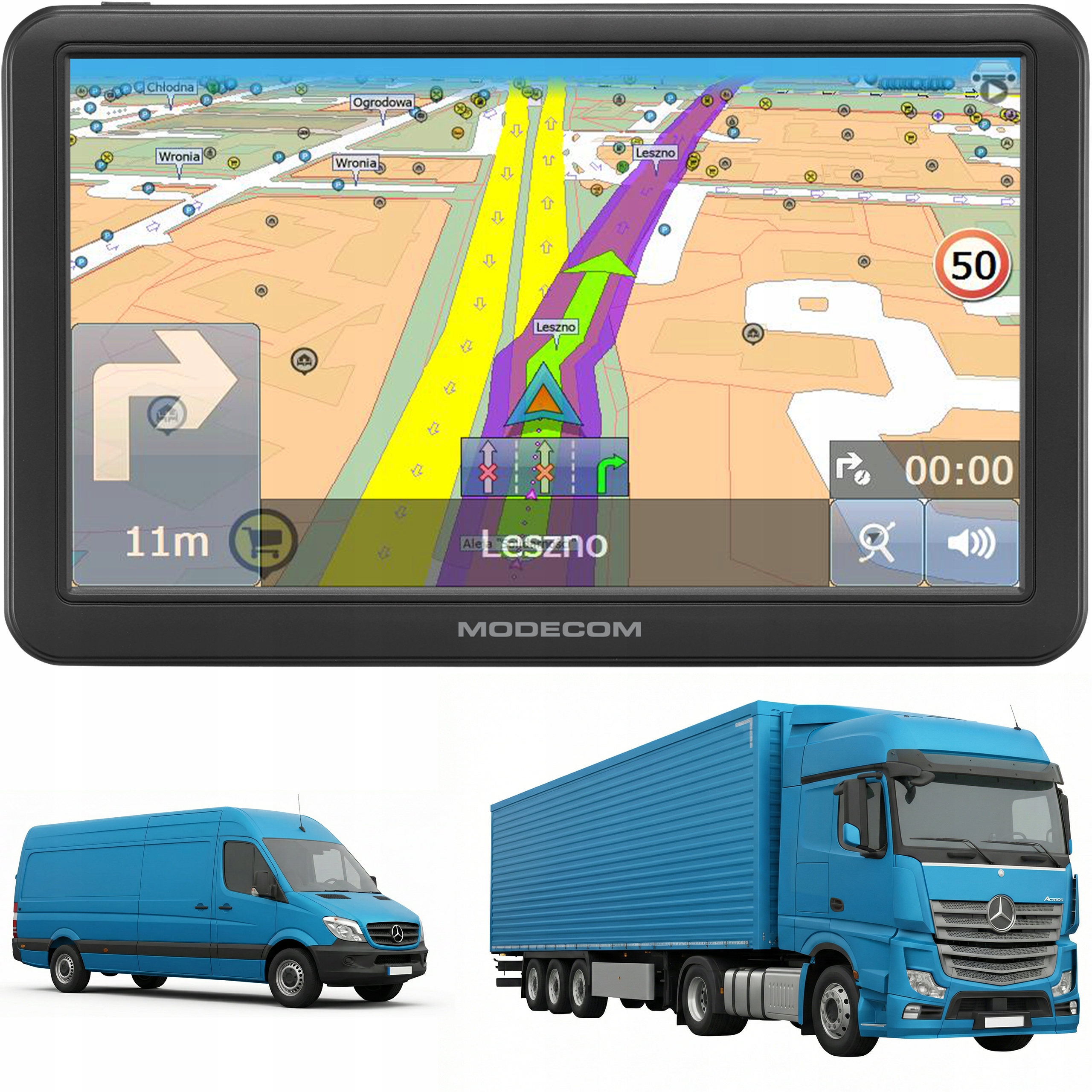 Navigace 5 palců pro nákladní vozidlo Modecom SX2 mapy Tir Bus Fotoradary 2026