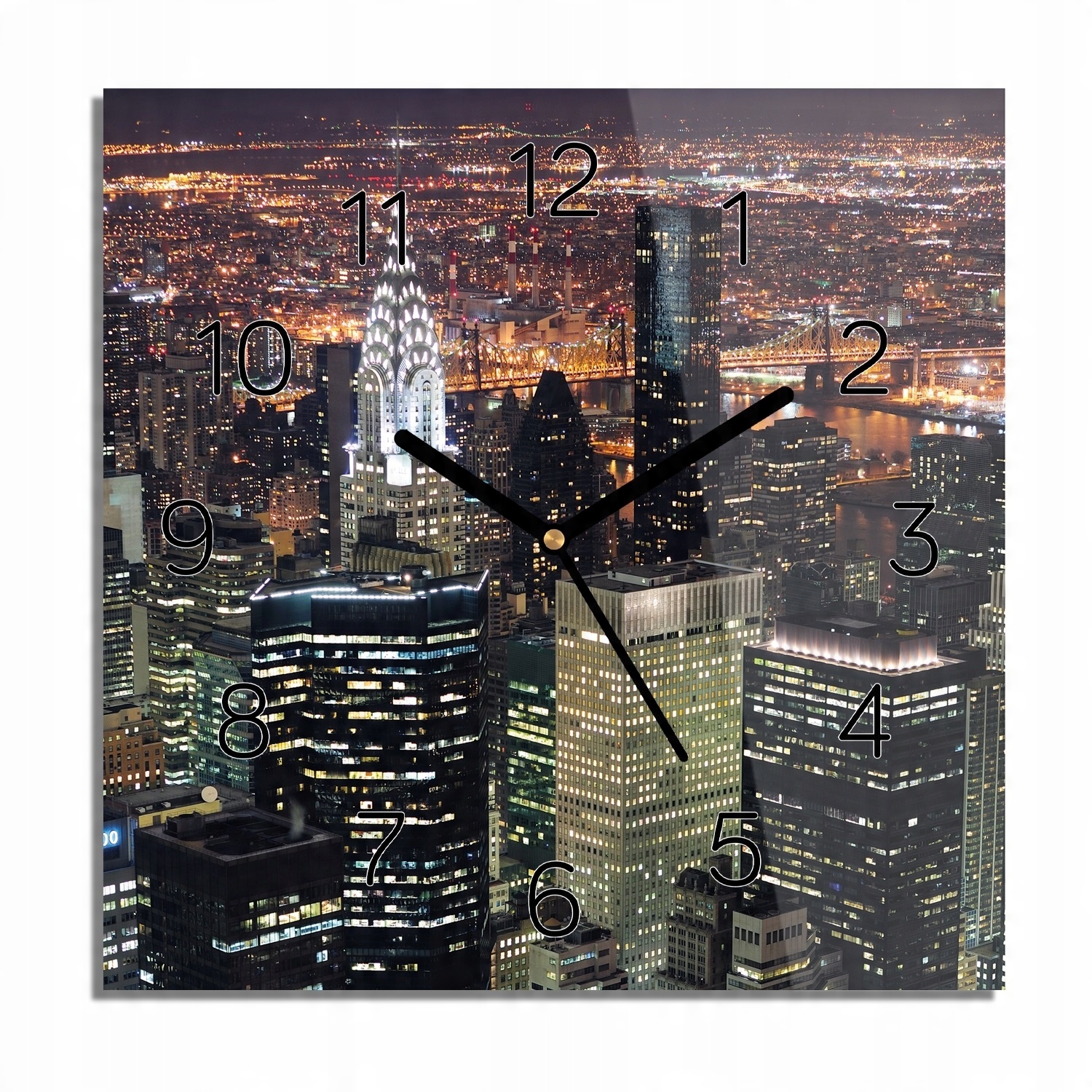 

Manhattan most Ny zegar szklany czarne cyfry 30x30