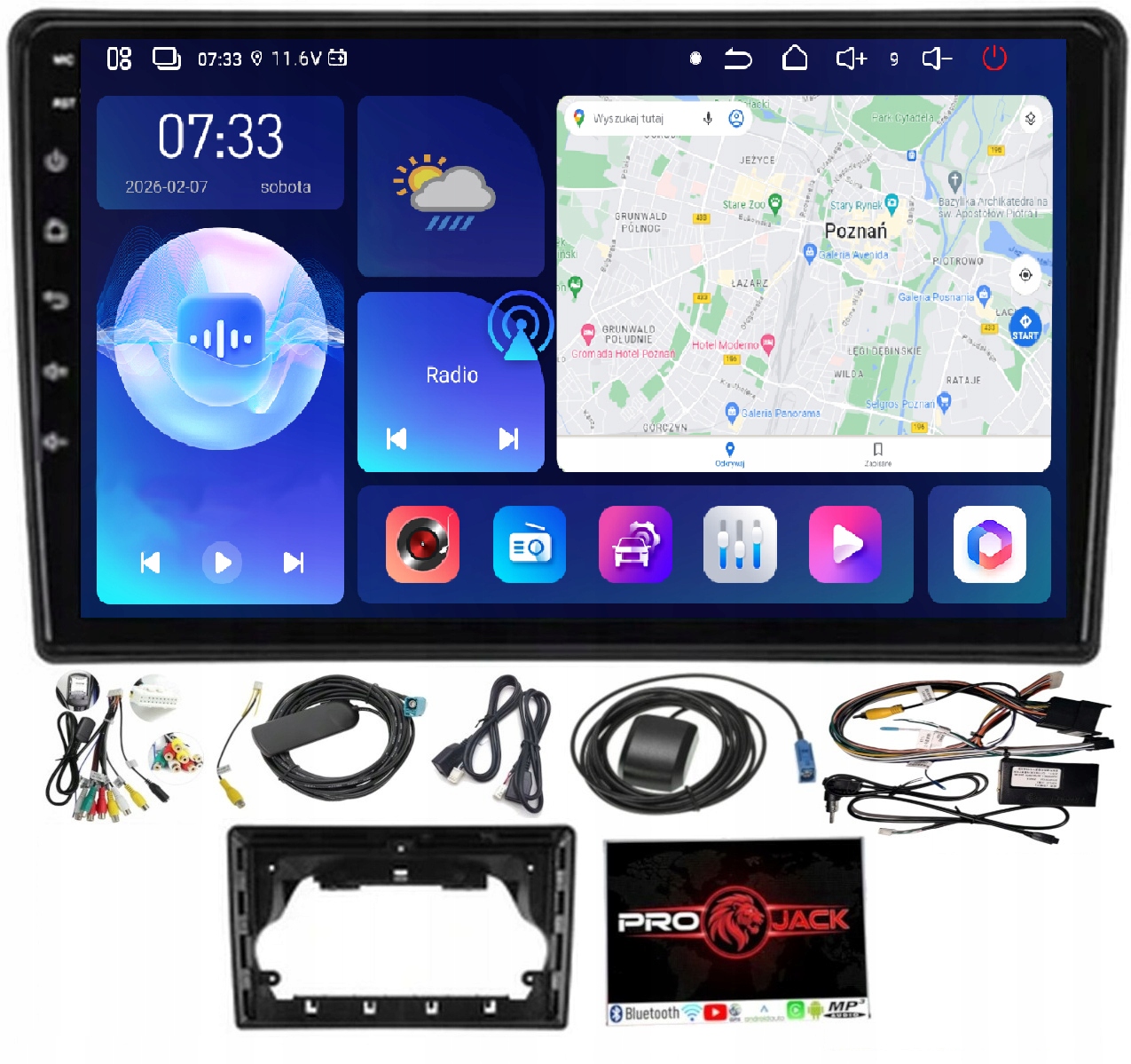 Rádio Navigace Android Auto Ford Transit Custom 2020-2024 6GB 128GB Sim