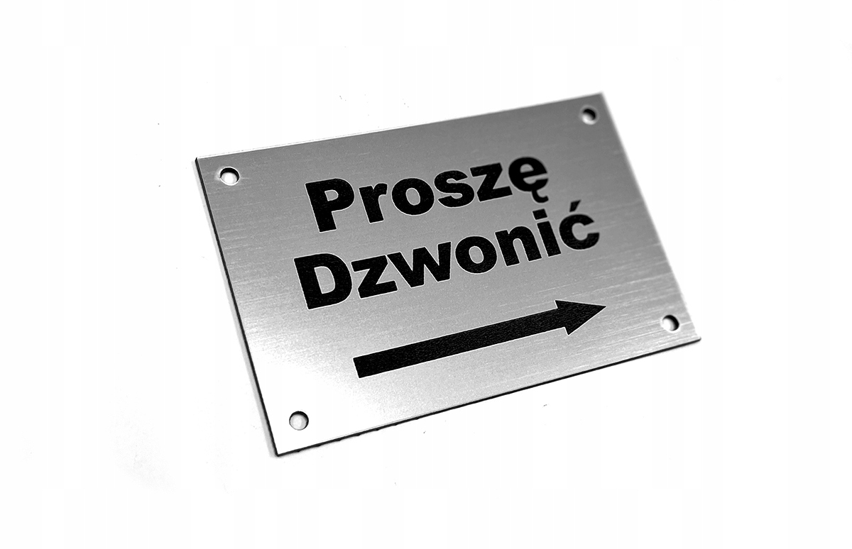 

Tabliczka, proszę dzwonić 15 X 10 , Grawerowana
