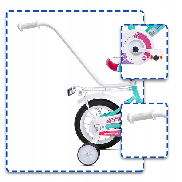 BMX Rower Dziecięcy Rowerek 12 cali + Prowadnik Rozmiar ramy mniejsza