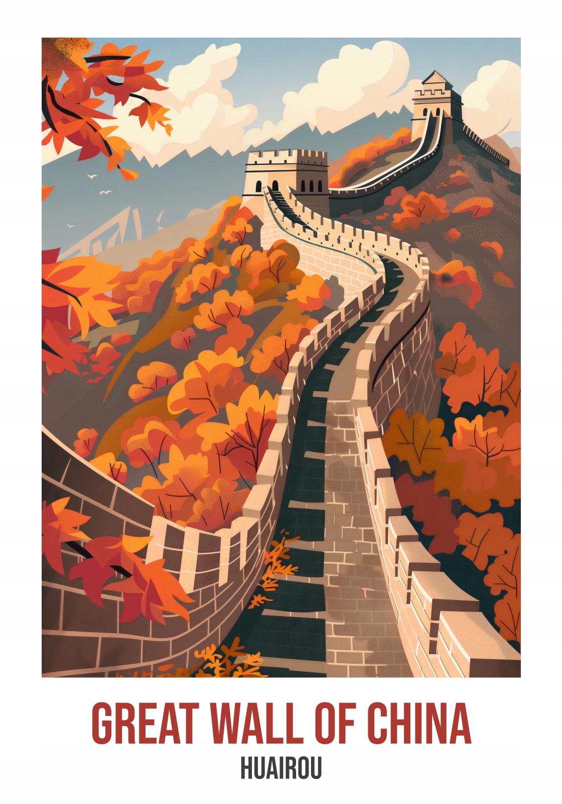Plakát 70x100 cm Velká čínská zeď, Huairou