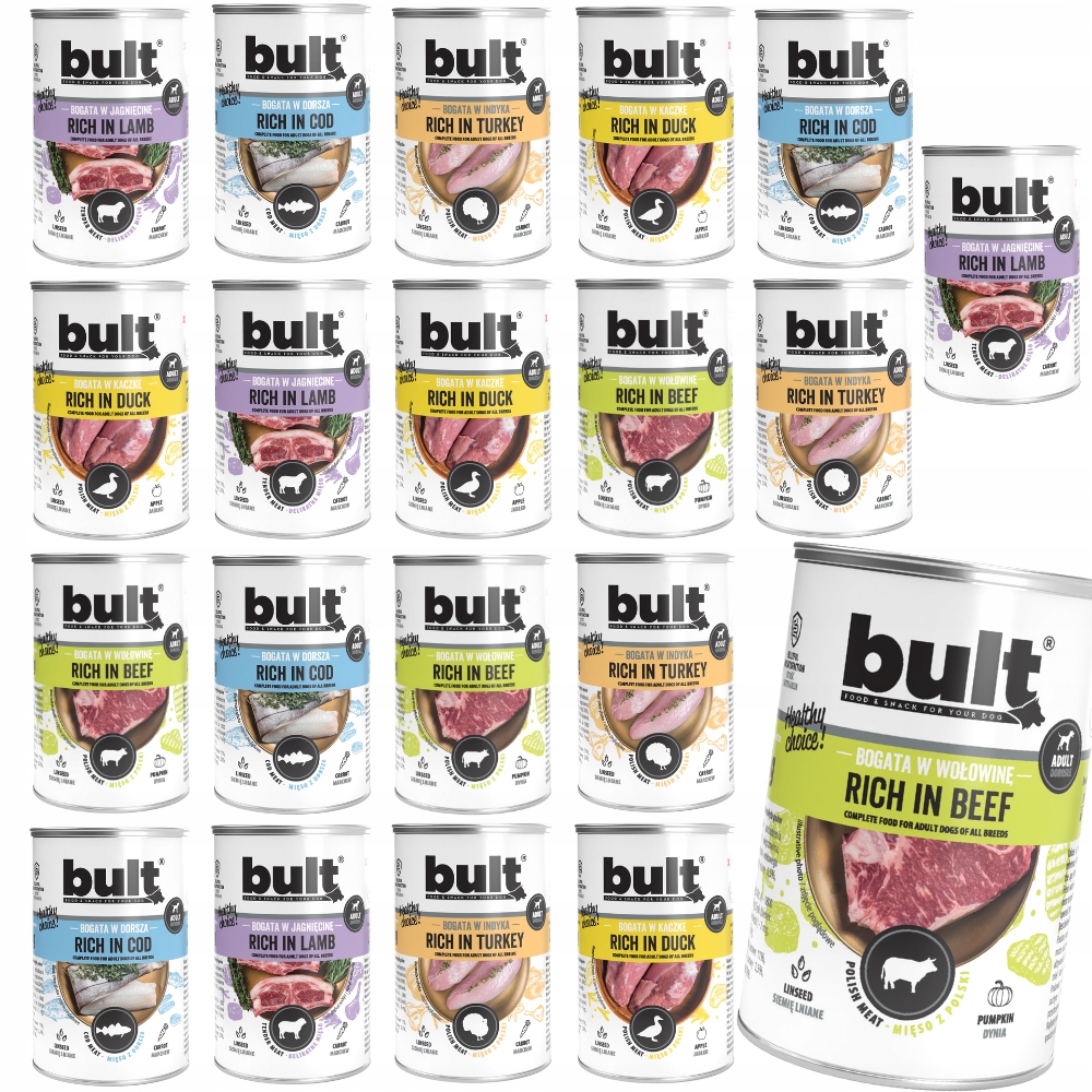 Levně Krmivo Pro Psa Vlhké Krmivo MIX Chutí 20x400G Plechovka Bult Bez Kuřecího Masa