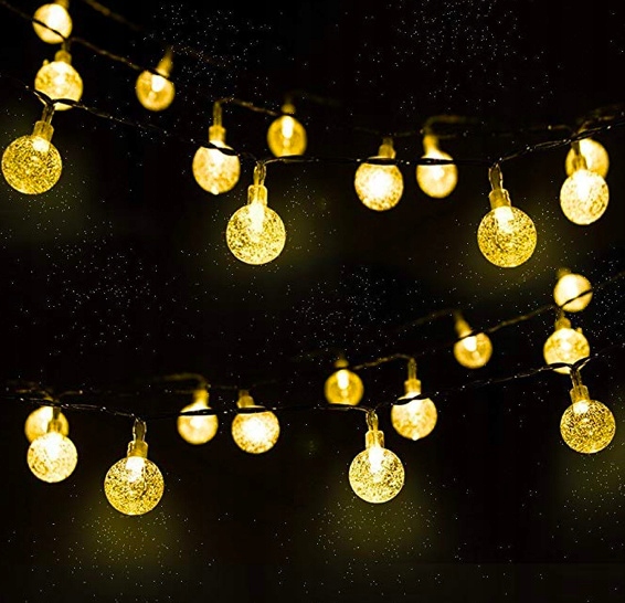 GIRLANDA ŁAŃCUCH ŚWIETLNY LAMPKI SOLARNE OGRODOWE 50 LED 7M CIEPŁE ŚWIATŁO Klasa efektywności energetycznej A