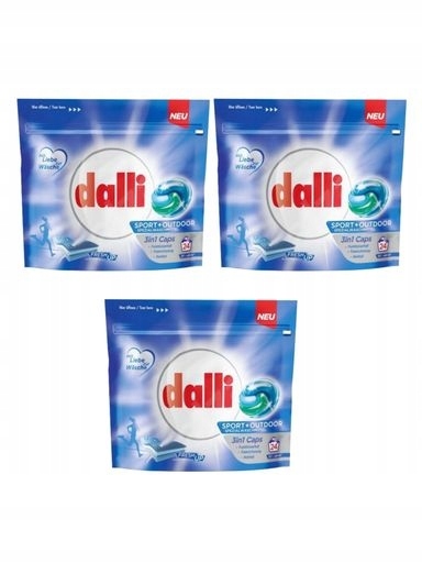 Levně 3x Kapsle na praní Dalli Sport Outdoor 3v1 24 ks