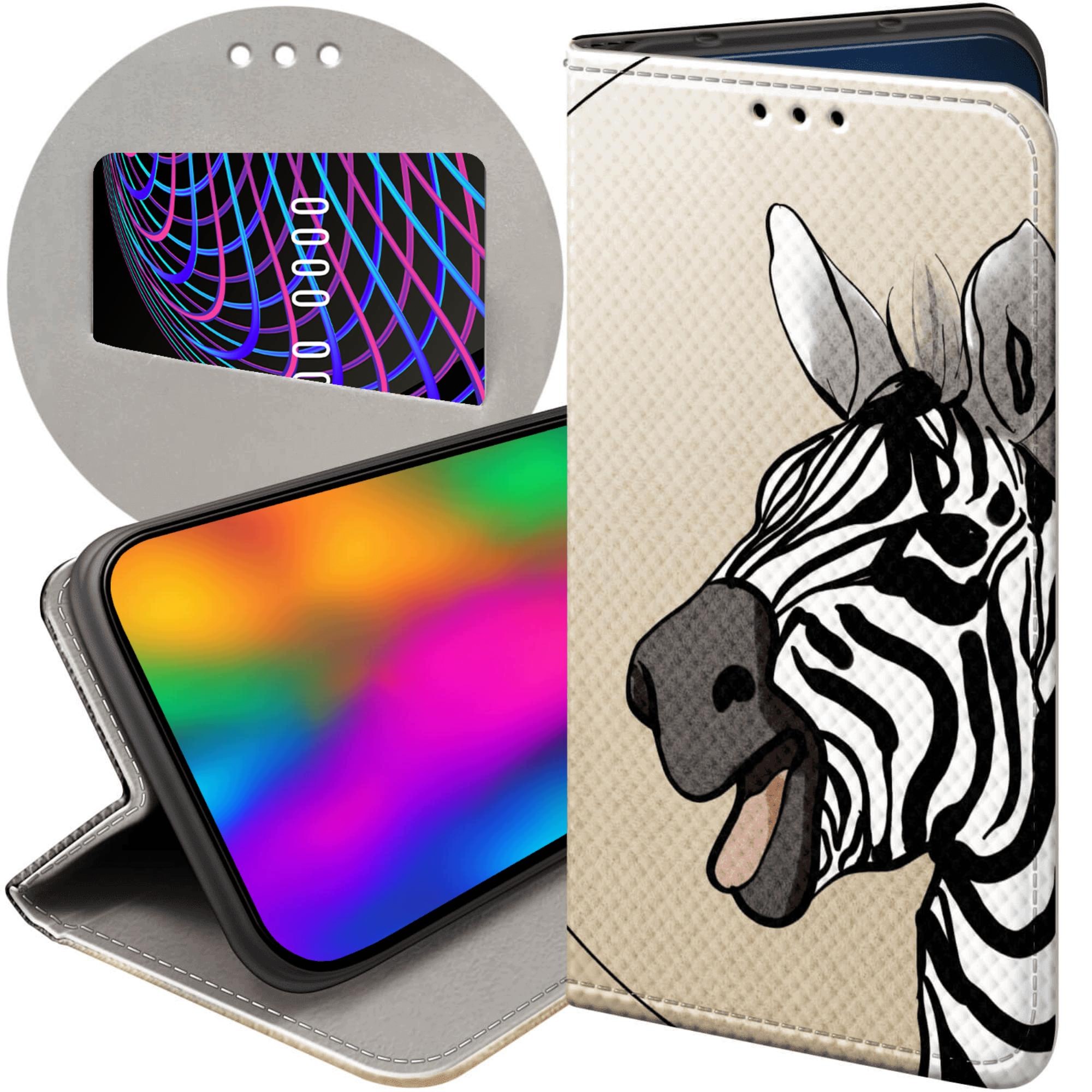 Etui Z Klapką Do Samsung Galaxy A57 Zebra Zeberka Paski Futerał Case