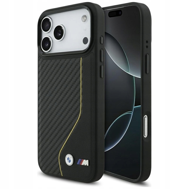 Bmw M Carbon Line & Logo MagSafe Pouzdro pro iPhone 17 Pro Max (žluté) Bmw