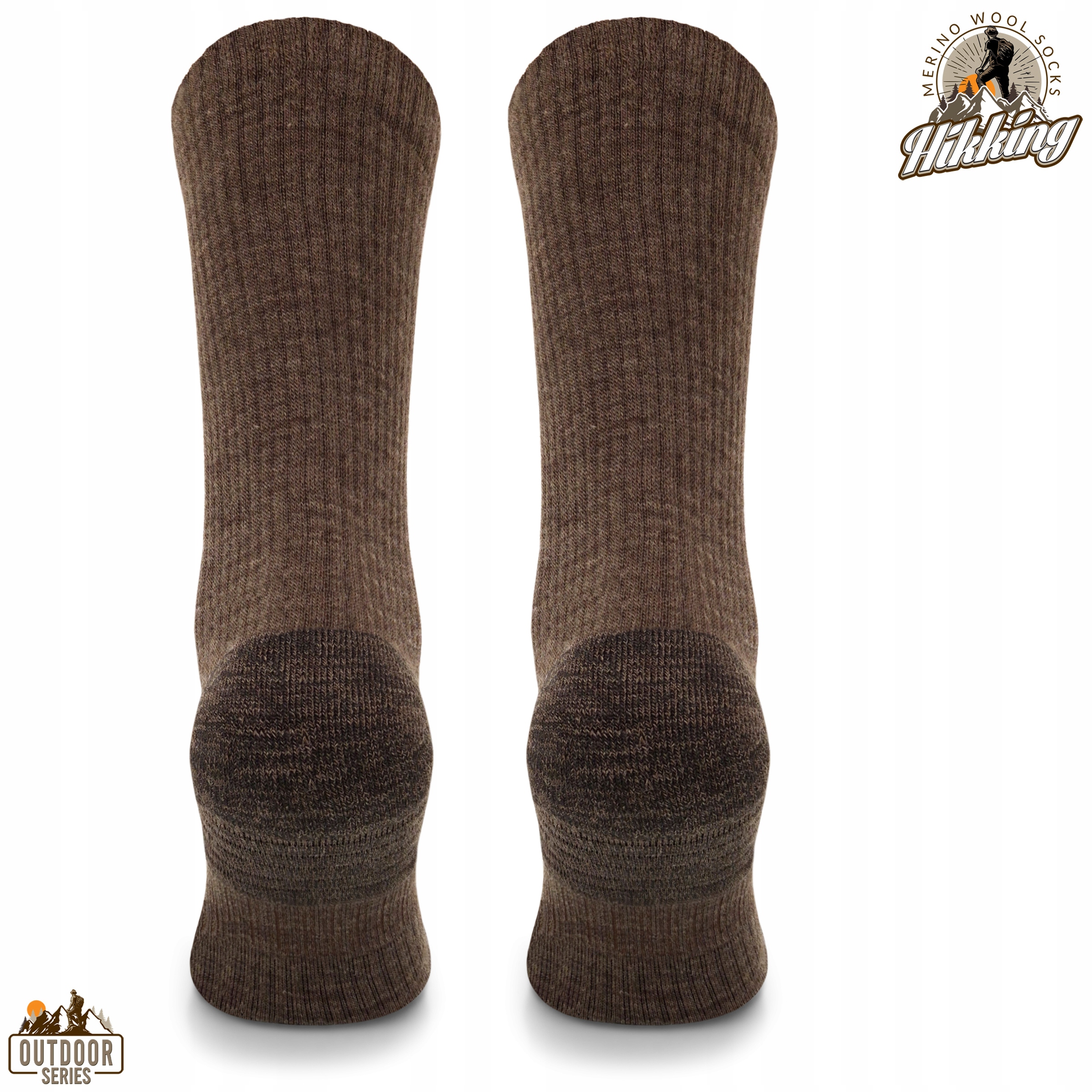 Termoaktywne całoroczne skarpety trekkingowe z wełny merino COMODO r. 43-46 Kolor brązowy
