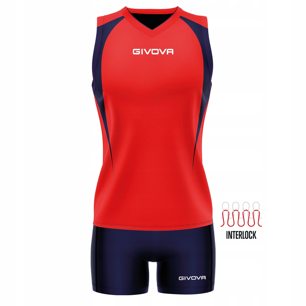 Komplet Sportowy Do Siatkówki Givova Kit Spike Red Blu rS
