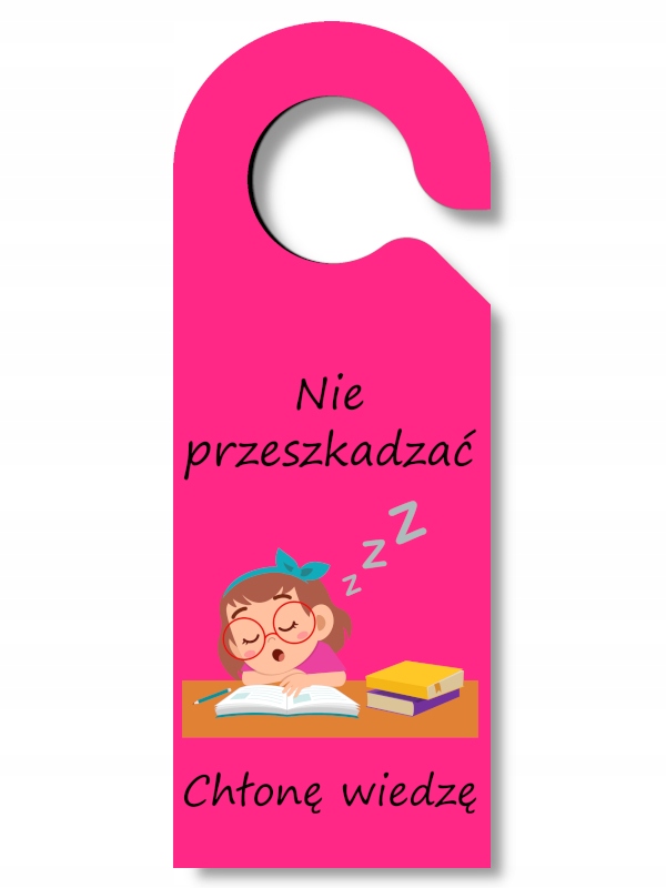 

Różowa zawieszka na drzwi klamkę Nie przeszkadzać