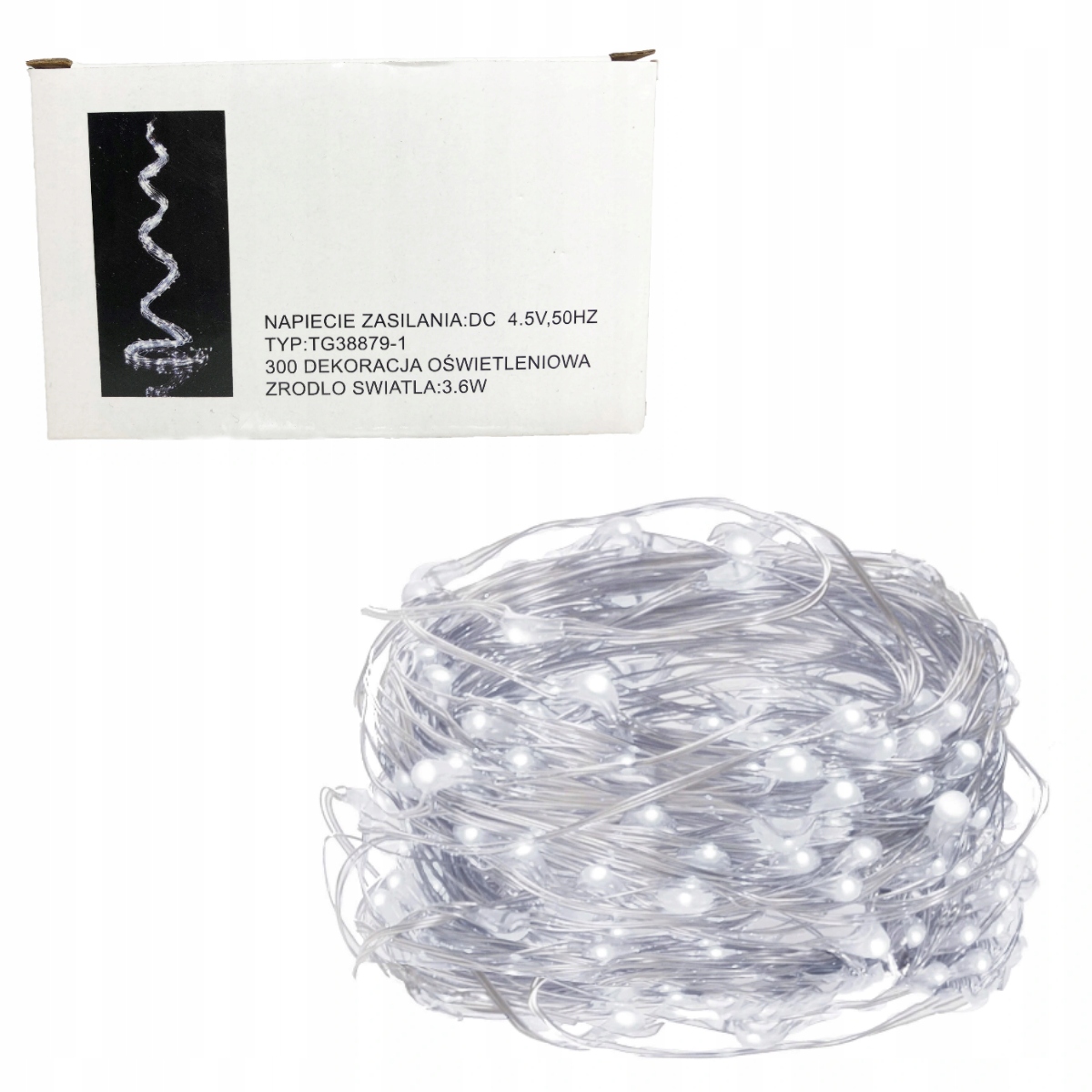 Vánoční Osvětlení Na Stromeček Drátek 300LED Studené Bílé Andělské Vlasy Fairy Lights