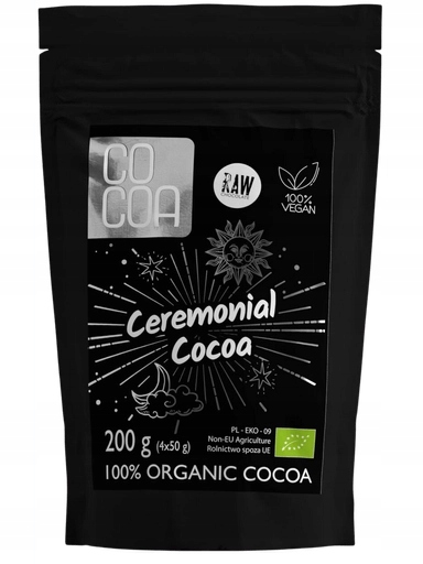 Levně Ceremoniální kakao Bio 200 g, tabulky 4 x 50 g Cocoa, ceremoniál Raw