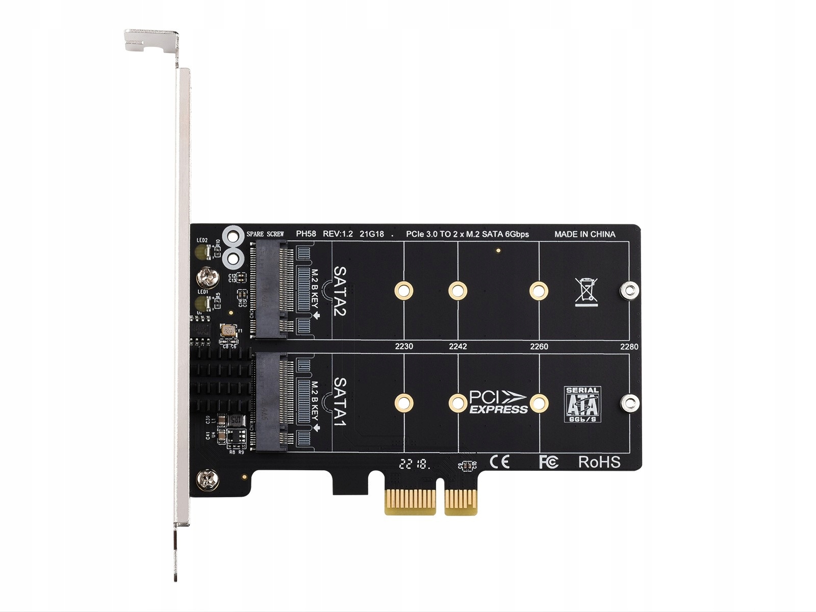 PCIe-SATA-M2-2P-A - 2-kanałowy ekspander M.2 SATA Producent WaveShare