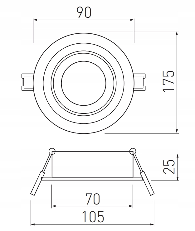 Sufitowa oprawa punktowa MORENA okrągła inox GTV Kod producenta OP-OPROK1-80