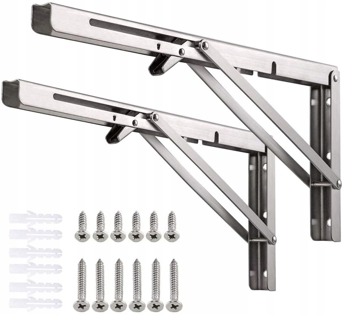 

2X Wspornik Półki Uchwyt Półek Składany 40CM 150KG