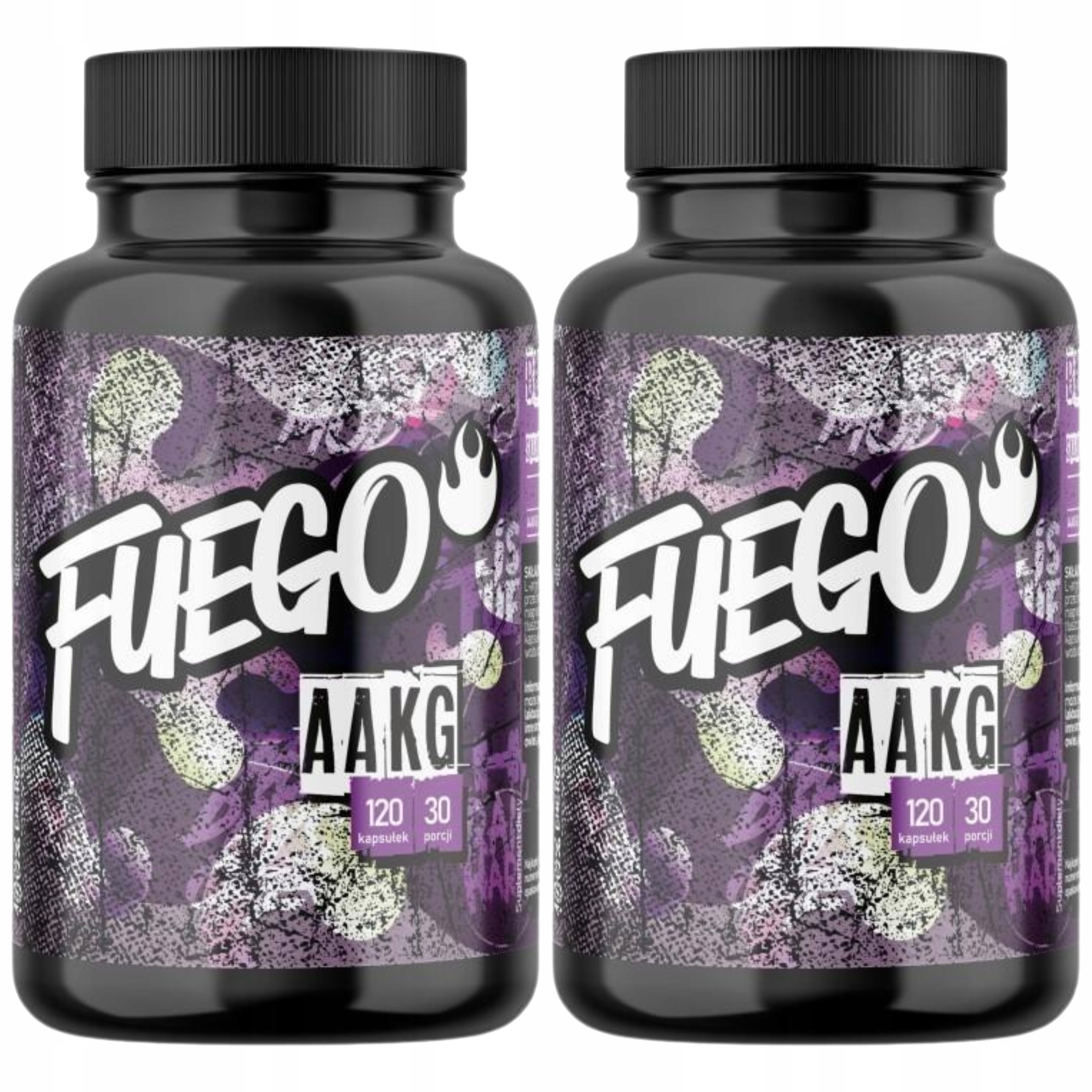 2x Aakg Arginin 1000 mg Výkon Síla Regenerace Svaly 120 kapslí Fuego
