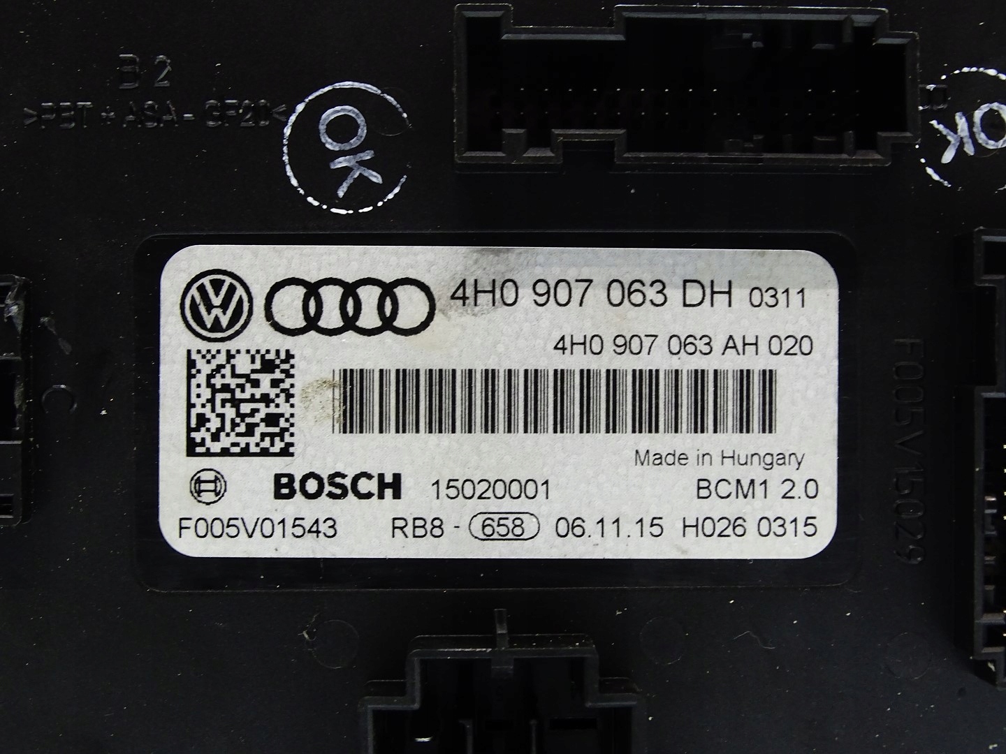 module control unit KOMFORTU BCM AUDI A6 C7 A7 4G A8 S8 D4 4H0907063DH