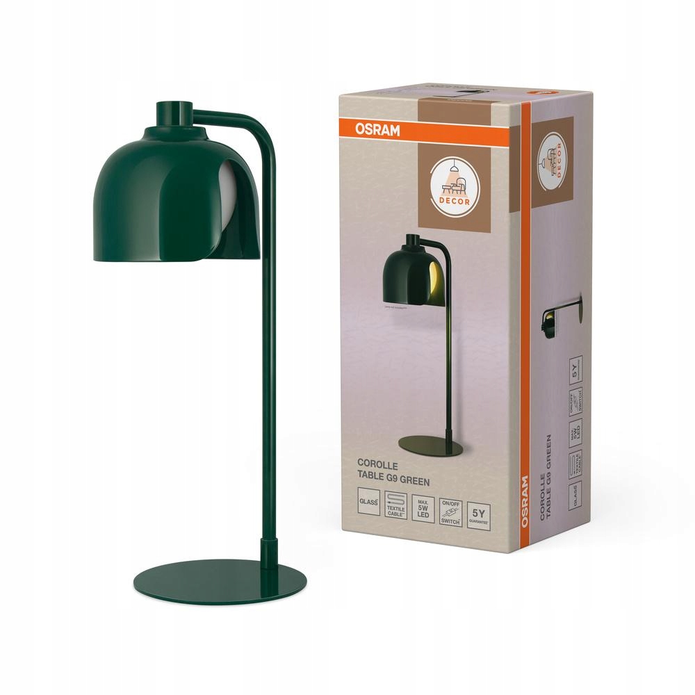 Lampa Stolová lampa G9 Dekoratívna zelená Decor Osram