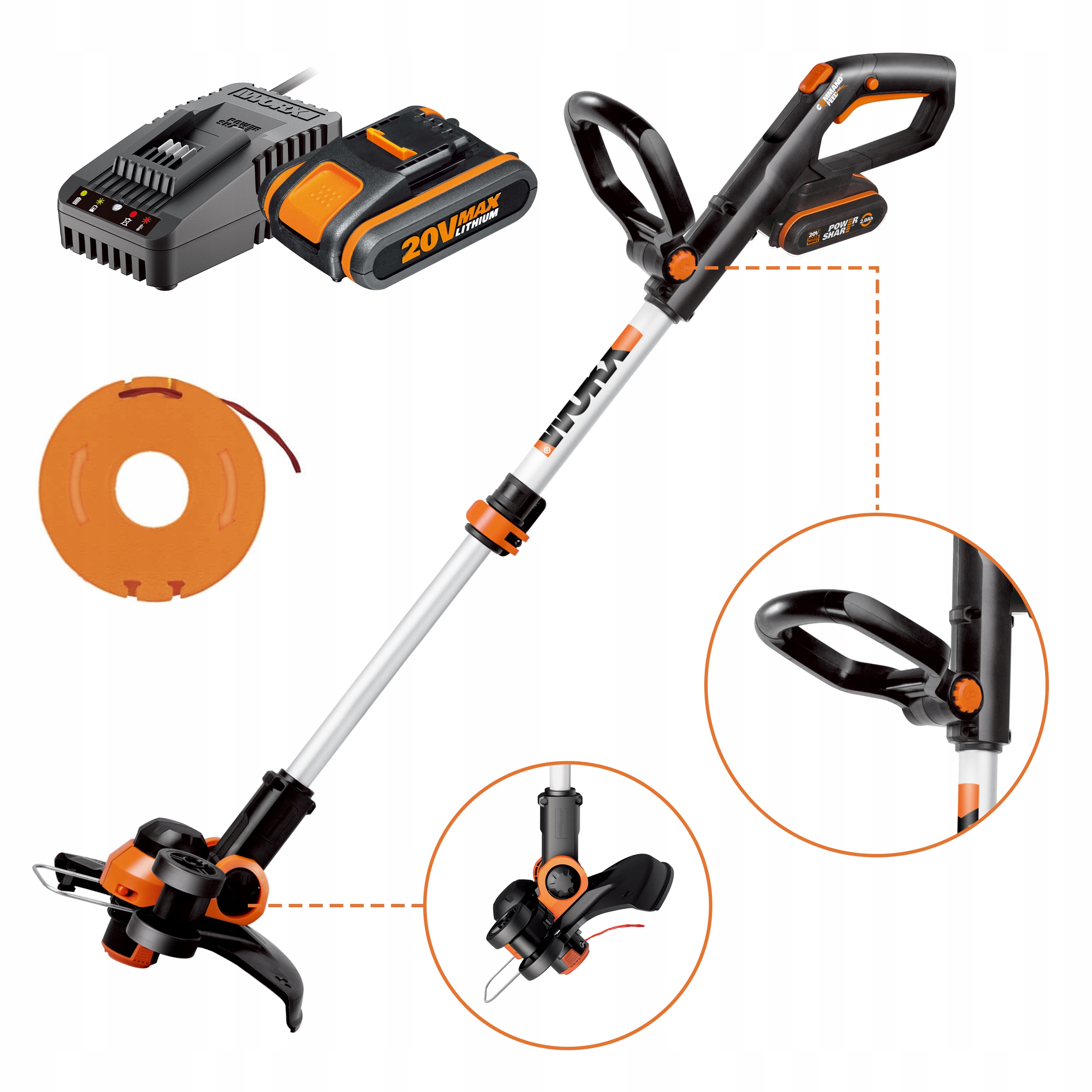 Podkaszarka akumulatorowa Worx WG163E.2 20V 3w1