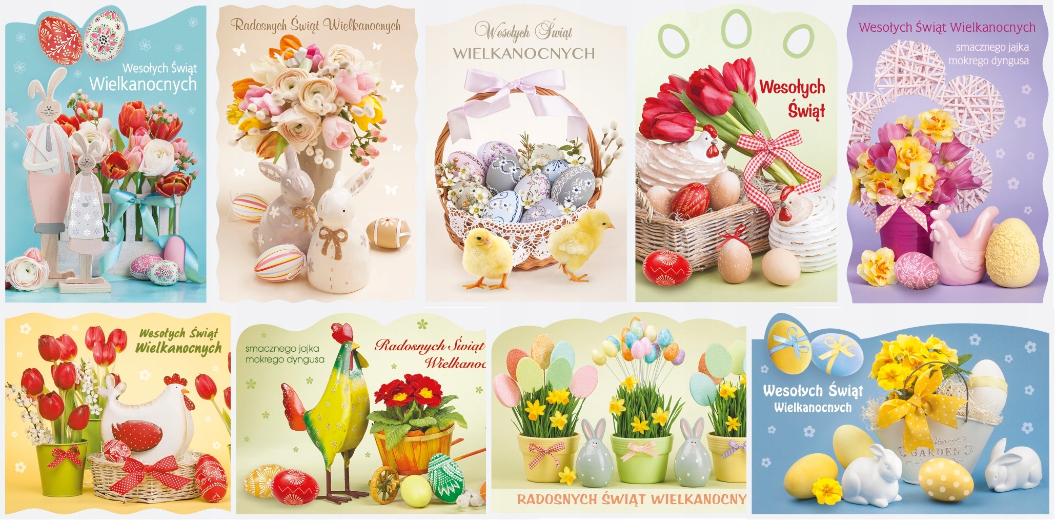 POCZTÓWKA KARTKA WIELKANOC WYCINANA ŚWIĘTA 9 SZT.