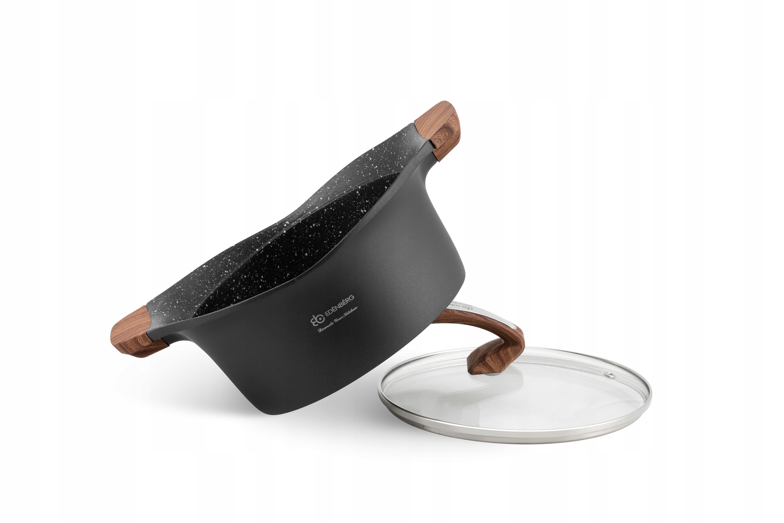 Komplet garnkow marmurkowych Garnuszek z pokrywka patelnia i rondel zestaw Typ powłoki granitowa