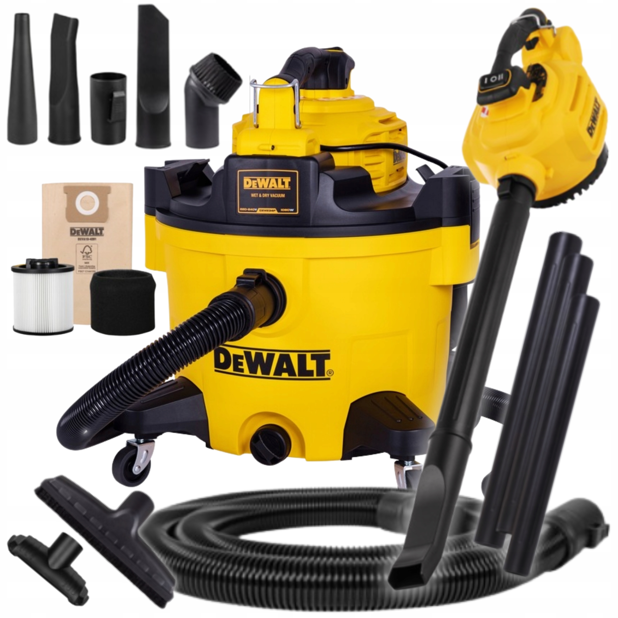 Dewalt Odkurzacz Przemysłowy Sucho/mokro 34 L Odłączana Dmuchawa DXV234P