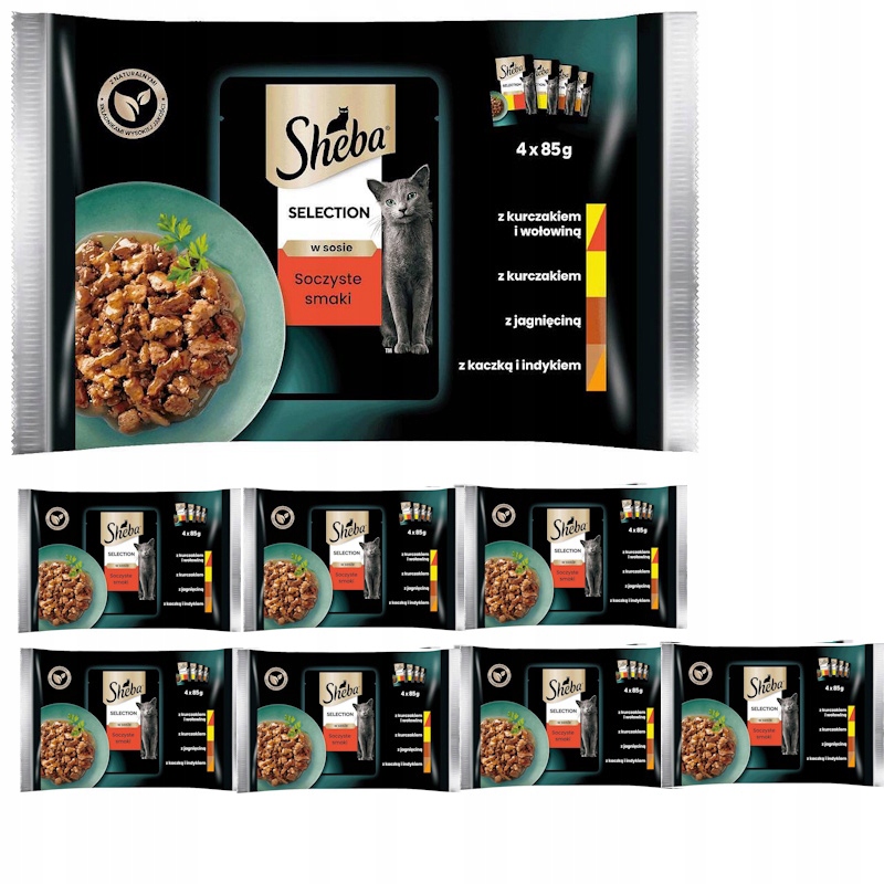Levně Sheba Selection Šťavnaté příchutě v omáčce 32 x 85 g
