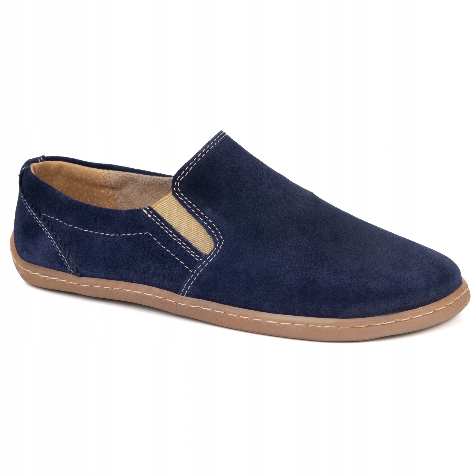 Barefoot boty na široké chodidlo kožené Quiet tmavě modré 36