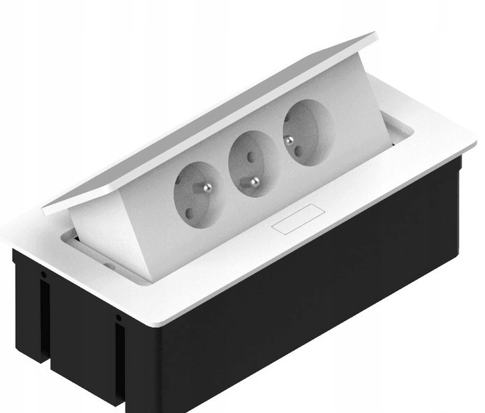 Zásuvka zapuštěná do desky Soft Gt II bílá 3x kabel