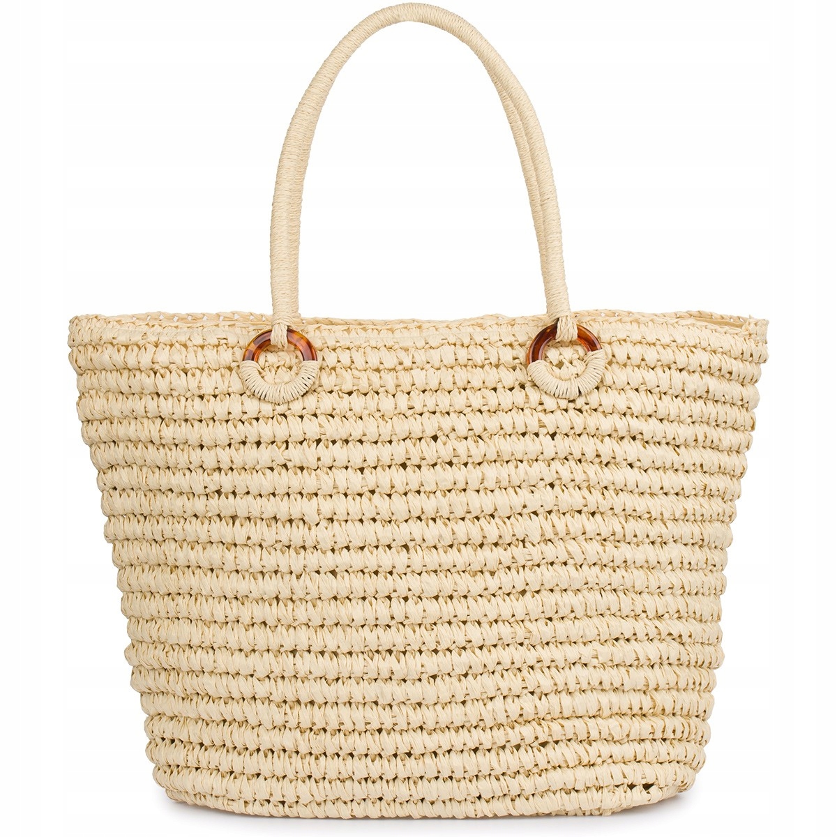 Beżowa Torba damska kosz na lato boho koszyk listonoszka Marka bez marki