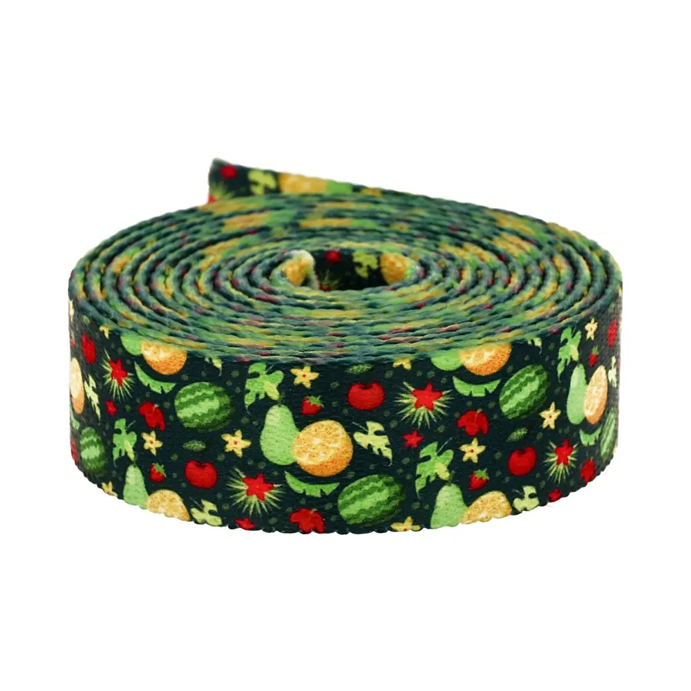 Popruh s potiskem Sublimace Fruit Mix 48 m hladká 1,7 mm 15 mm