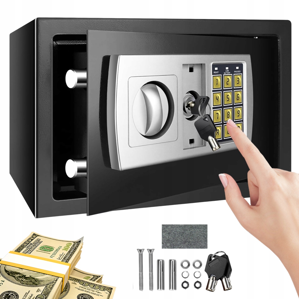 8.5L Mini Sejf Domowy Skrytka Kasetka Wodoodporny Ognioodporny Trwały