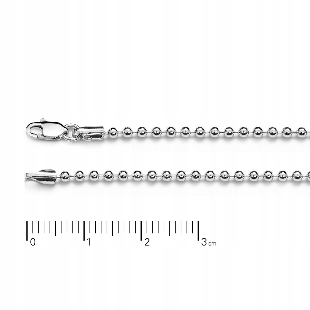 

Łańcuszek srebrny Ag 925 kulka 2mm 80cm 8,8g