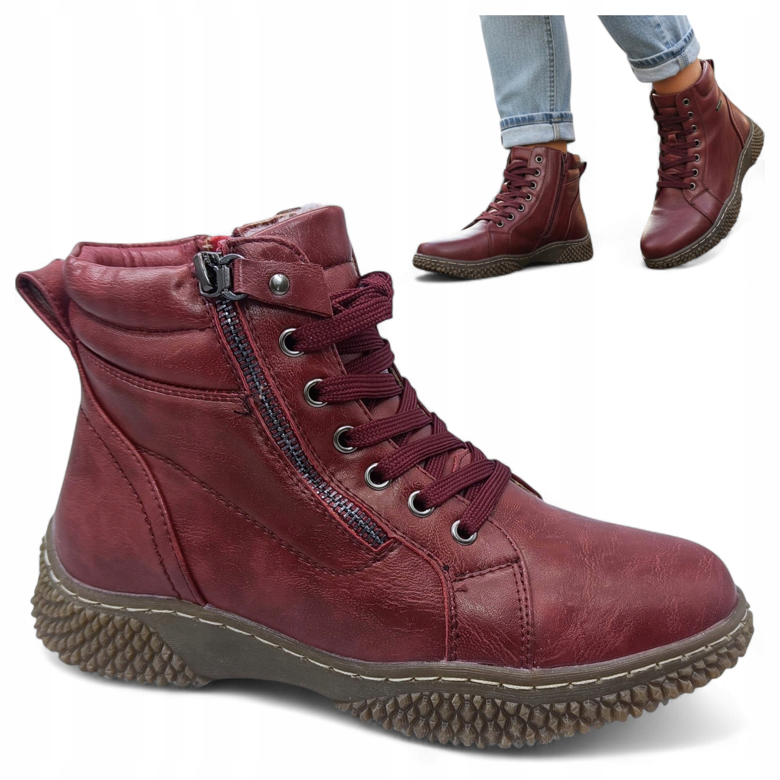 36 Dámské zimní teplé boty Pohodlné boty na nízkém podpatku Unisoft