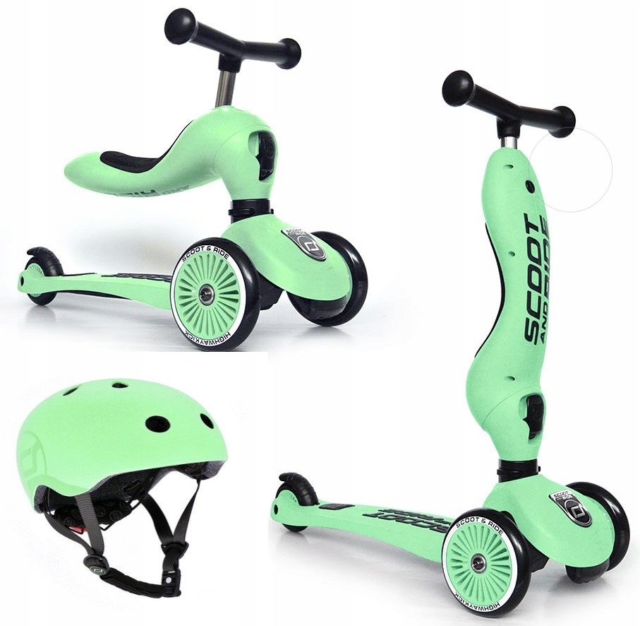 SCOOTANDRIDE 2w1 Jeździk i hulajnoga Kiwi+kask