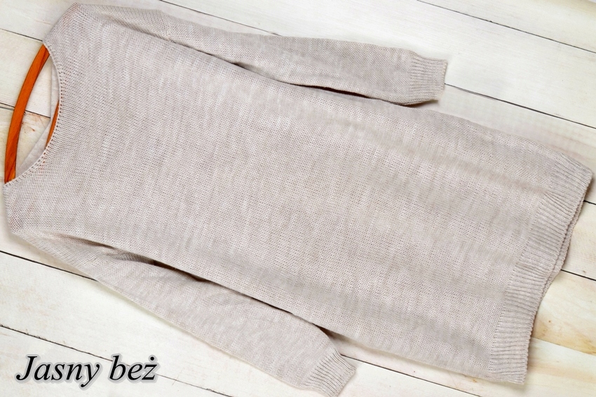 CIEPŁY DŁUGI GRUBY SWETER TUNIKA ODKRYTE PLECY K24 Marka Modaistyl