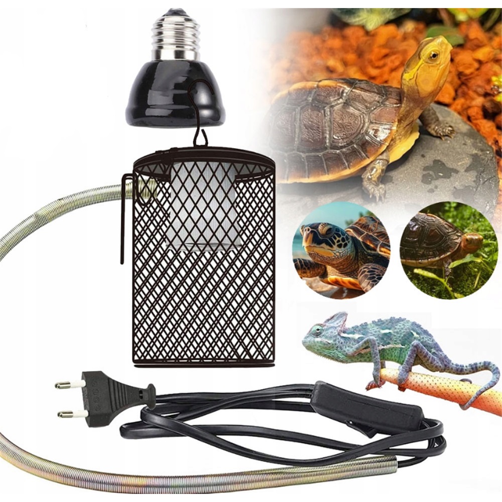 Levně Topná Lampa Pro Plazy 100W E27 Černá Pro Ještěrky A Hadice S Hákem