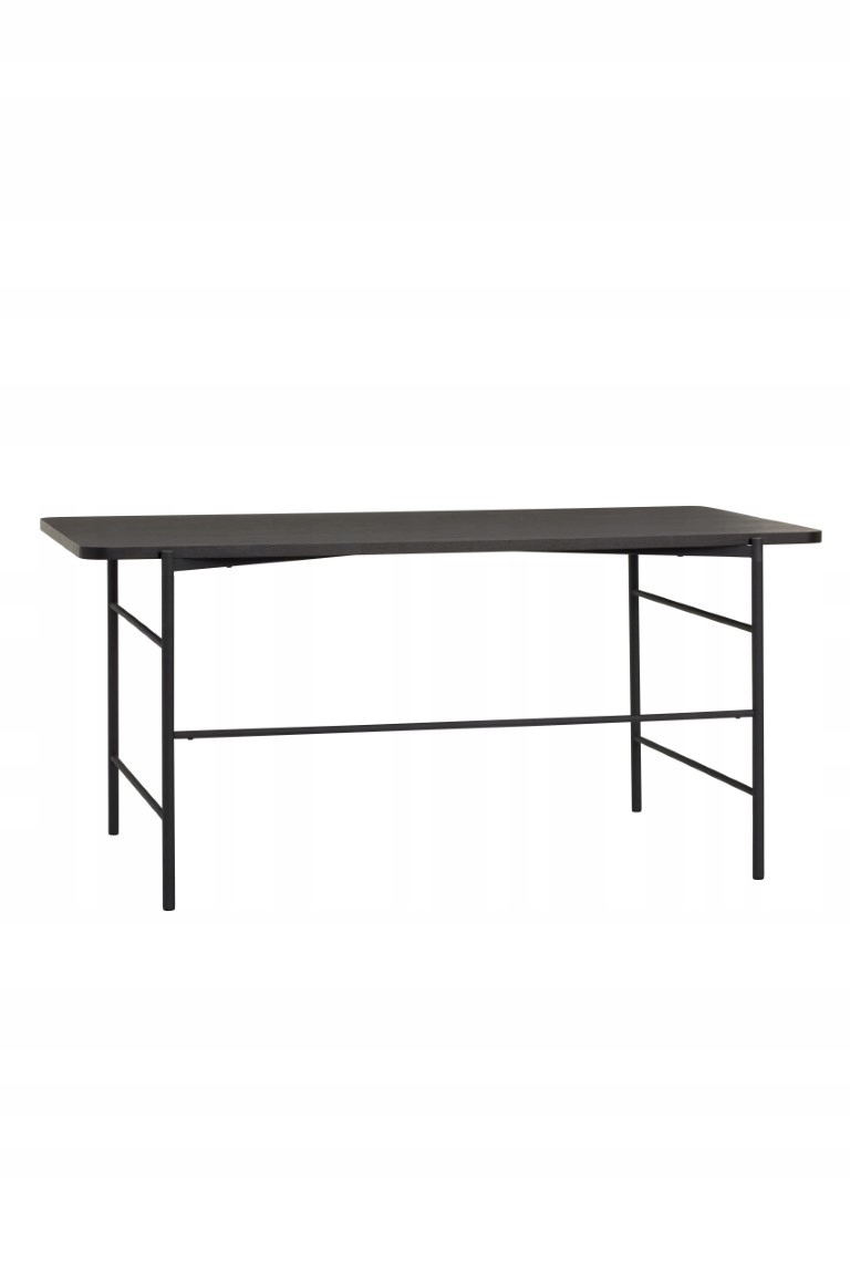 Čierny písací stôl Norm jaseň/kov, Hübsch strieborný