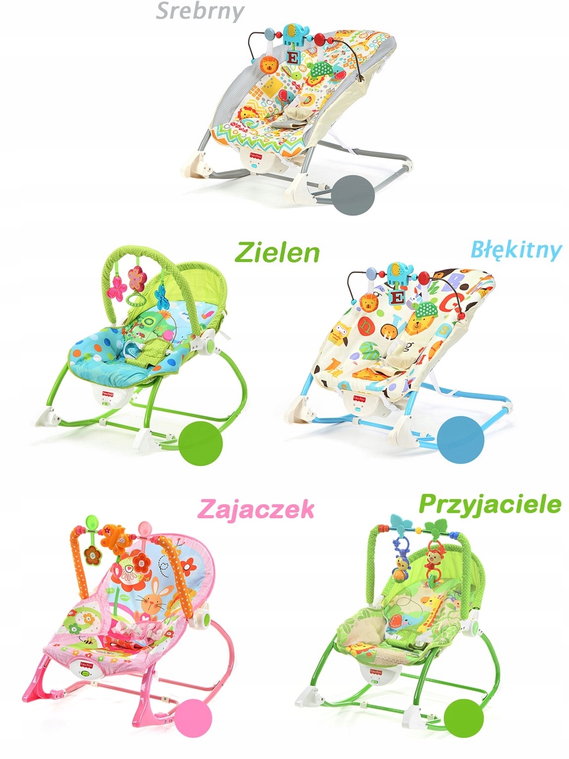 FISHER PRICE LEŻACZEK BUJACZEK DŹWIĘKI WIBRA kolor Marka Fisher-Price