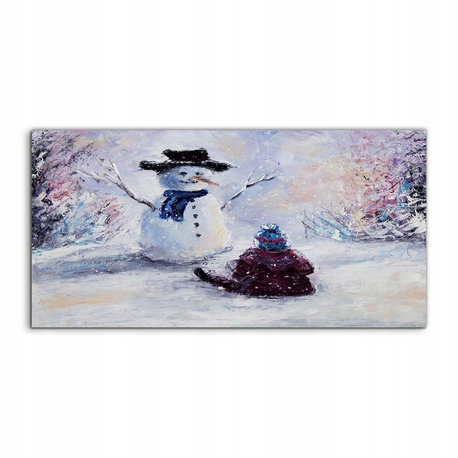 

Obraz akryl 120x60 z grafiką Bałwan Dziecko Zima