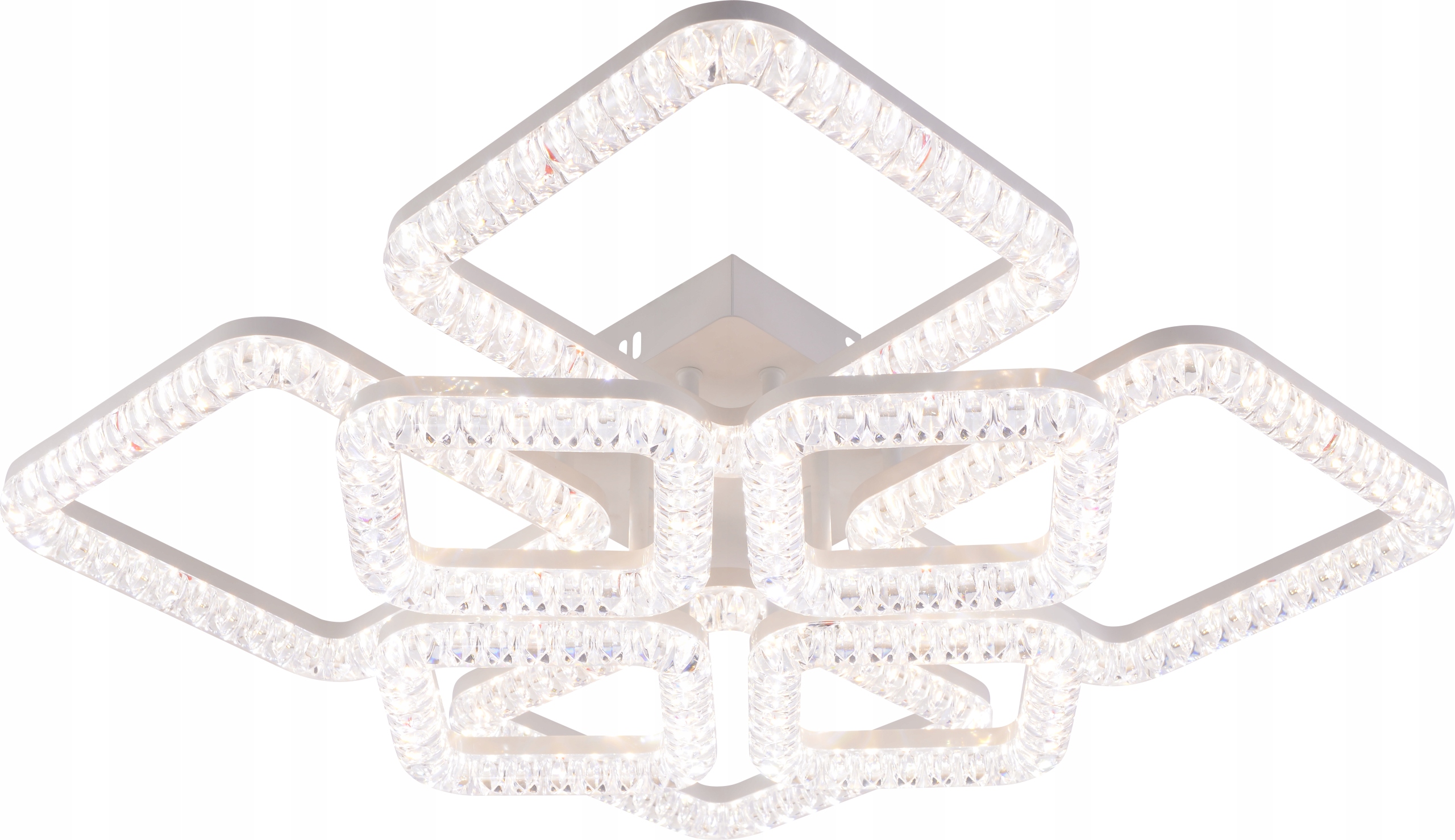 Moderní Led Lustr 192W Diamantový Design Dálkový Ovladač Bílý Vargo DL1251