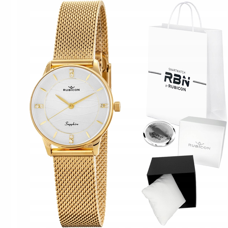 Dámské hodinky Rubicon Safír Ozdobný Ciferník Elegantní Jako Dárek