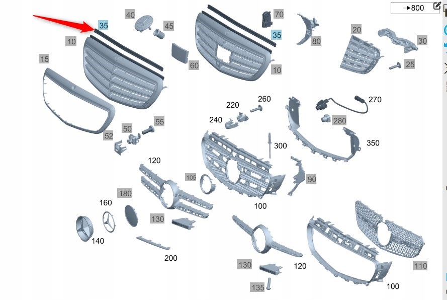 

Uszczelka Maski E Klasa Mercedes W213 A2136280900